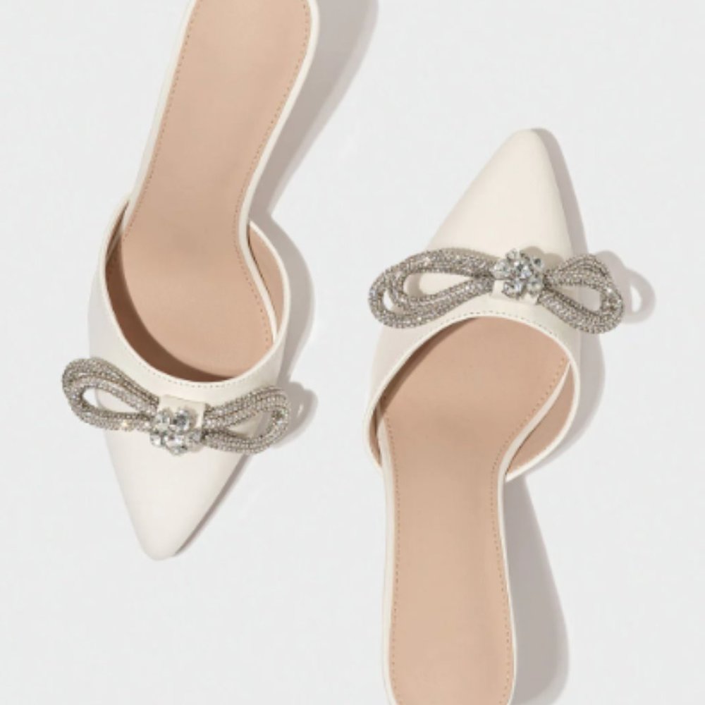 Webster Crystal Embellished Mule Heels